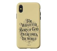 Custodia per iPhone X/XS Poiché qualunque cosa nasca da Dio vince il mondo | 1 Giovanni 5:4
