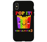 Custodia per iPhone X/XS Pop It - Giocattolo antistress per amanti delle patatine fritte per 3° compleanno