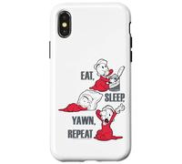Custodia per iPhone X/XS Popeye The Sailor Man Swee'Pea Eat Sleep Yawn Repeat