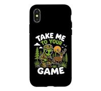 Custodia per iPhone X/XS Portami al tuo gioco Caccia Alien Hunter UFO rapimento