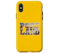 Custodia per iPhone X/XS Portland, faro, capo, elisabetta, dentro, vendemmia, tipografia