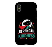 Custodia per iPhone X/XS Positive Quote woman Strength Flows Through Kindness