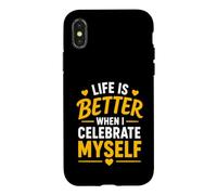 Custodia per iPhone X/XS Positive Self Love Life Is Better When I Celebrate Myself