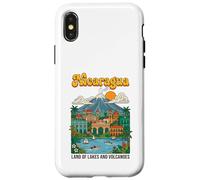Custodia per iPhone X/XS Poster retrò della terra dei laghi e dei vulcani del Nicaragua