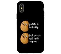 Custodia per iPhone X/XS Potato Is Not Okay Funny Potato Joke Meme Vegetable Potating
