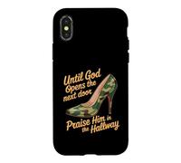 Custodia per iPhone X/XS Praise God In Hallway Until He Opens Next Door -