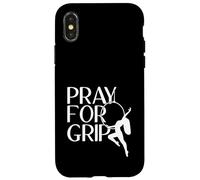 Custodia per iPhone X/XS Pray For Grip - Cerchio divertente per aereo, regalo per yoga aereo