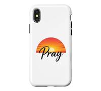 Custodia per iPhone X/XS Pray Sunset Inspirational Religious Christian Faith