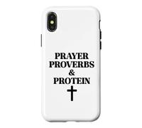 Custodia per iPhone X/XS Prayer Warrior Proverbs & Protein Shakes Jesus Weights Faith
