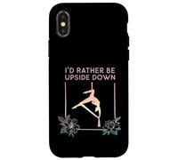 Custodia per iPhone X/XS Preferirei essere sottosopra, volare yoga aereo, sete aeree