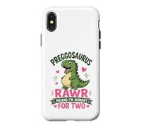 Custodia per iPhone X/XS Preggosaurus Rawr significa che ho fame di due dinosauri mamma Dino