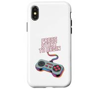 Custodia per iPhone X/XS Premi Start per iniziare il controller da gioco retrò Art