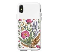 Custodia per iPhone X/XS Pressed Wildflower Meadow Florist Botanical Art