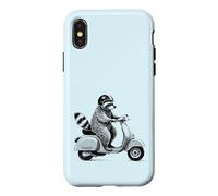 Custodia per iPhone X/XS Procione su Scooter, Viaggio Estivo in Italia