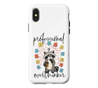 Custodia per iPhone X/XS Professionista Overthinker Raccoon Coffee Lover