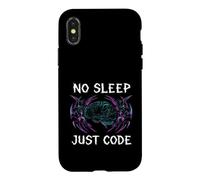 Custodia per iPhone X/XS Programmer Hacker No Sleep Just Code Cyberpunk Brain