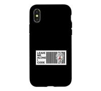 Custodia per iPhone X/XS Programmer Leave Me Alone I Code Circuit Skull