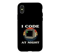 Custodia per iPhone X/XS Programmer Retro Computer I Code At Night