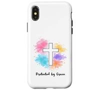 Custodia per iPhone X/XS Protetto dalla grazia Gesù Acquerello Croce Cristianesimo