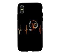 Custodia per iPhone X/XS Protezione del clima Battito cardiaco Vintage ECG Cardiogramma Retro
