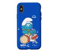 Custodia per iPhone X/XS Puffi Armonia Musicale Genius Cartone Animato Retrò Anni '80 '90 Classico