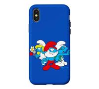 Custodia per iPhone X/XS Puffi Grande Papà Puffetta Brainy Cartoon Retro 80s 90s Pose