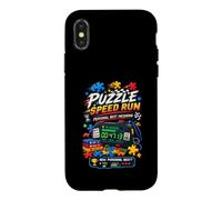 Custodia per iPhone X/XS Puzzle Speed Run Puzzler Puzzle Shirt