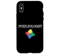 Custodia per iPhone X/XS Puzzleologo Jigsaw Puzzle Amante Uomini Donne Bambini Puzzle