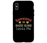 Custodia per iPhone X/XS Qualcuno nel Rhode Island mi ama Retro Stati Uniti d'America