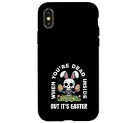 Custodia per iPhone X/XS Quando sei morto dentro ma è Easter Skeleton Bunny