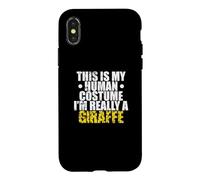 Custodia per iPhone X/XS Questo è il mio costume umano I'm Really a Giraffe