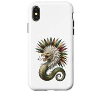 Custodia per iPhone X/XS Quetzalcoatl Serpente Piumato Mitologia azteca Arte Messico