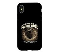 Custodia per iPhone X/XS Rabbit Holes Conspiracy Graphic Retro Rabbit UFO Meme Verità