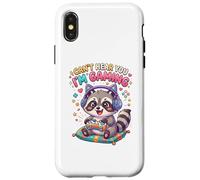 Custodia per iPhone X/XS Raccoon Gaming Can't Hear You I'm Gaming Common Raccoon