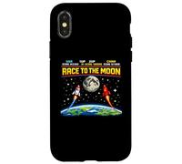Custodia per iPhone X/XS Race To The Moon Retro Arcade Space USA vs Cina