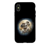 Custodia per iPhone X/XS Ragni saltatori Gold Moon Kawaii Chibi Ragni aerografo