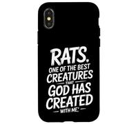 Custodia per iPhone X/XS Ratti divertenti che dicono una creatura creata da Dio