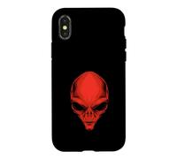 Custodia per iPhone X/XS Red Alien Head - Divertente Demone Devil Satana