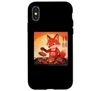 Custodia per iPhone X/XS Red Fox Cooking Grill BBQ Funny Gift Red Fox