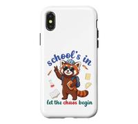 Custodia per iPhone X/XS Red Panda Back School Vibes Scuole In Let The Chaos Begin