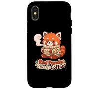 Custodia per iPhone X/XS Red panda needs Coffee Red Panda Girls Kids