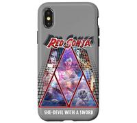 Custodia per iPhone X/XS Red Sonja Poster Synthwave Redhead Epic Cyberpunk anni '80 retrò