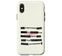 Custodia per iPhone X/XS Redacted Everything is Fine Trust Your Government Political