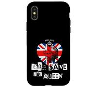 Custodia per iPhone X/XS Regina Elisabetta II Dio salvi la regina Punk Memoriam Love