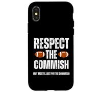Custodia per iPhone X/XS Respect The Commish Funny Fantasy Football Commissioner