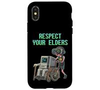 Custodia per iPhone X/XS Respect Your Elders Retro Computer Gamer Boy Funny VR Gaming