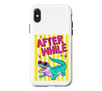 Custodia per iPhone X/XS Retro Alligator Occhiali Da Sole Dopo Mentre