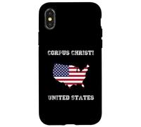 Custodia per iPhone X/XS Retro Corpus Christi Stati Uniti Distressed Stati Uniti