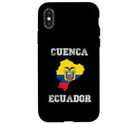 Custodia per iPhone X/XS Retro Cuenca Ecuador Distressed Ecuador Bandiera Ecuador