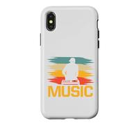 Custodia per iPhone X/XS Retro DJ Giradischi Silhouette Music Festival